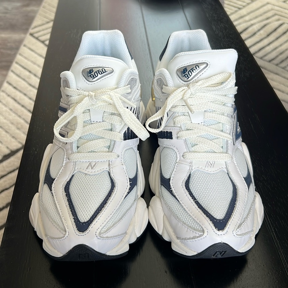 New Balance 9060 Unisex White and Navy Blue Sneaker